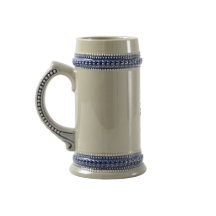 Blå Blommig Bokstav L Monogram Konst Mugg