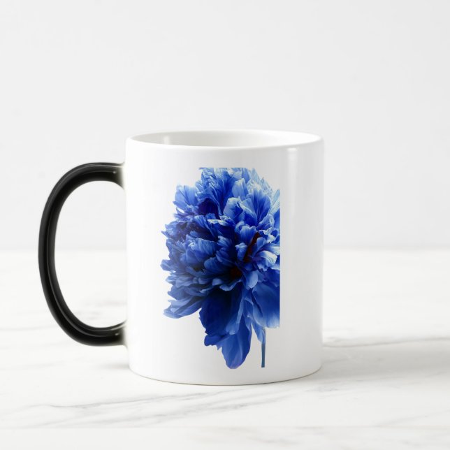 Blå Blommig Botanisk Illustration | Elegant Natur Magisk Mugg (Vänster)