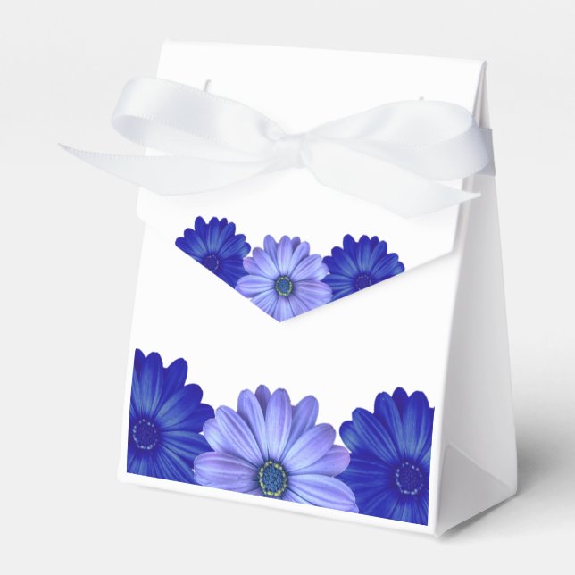 Blå Blommig Bröllopsdusch Presentaskar (Framsidan Sidan)