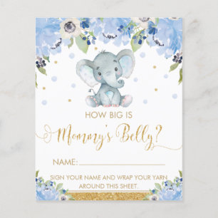 Blå Blommig Elefant Hur Stor är Mammans Mage Lek