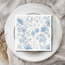 Blå Blommig Elegant Whimsisk Trädgårdsfest Pappersservett