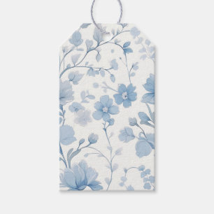 Blå Blommig Elegant Whimsisk Trädgårdsfest Presentetikett