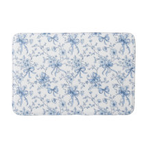 Blå Blommig Fransk Toile