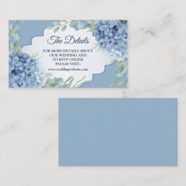 Blå Blommig Gröna Blad Ram Bröllopsdetalj Tilläggskort