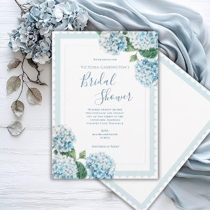 Blå Blommig Hortensia Elegant Bröllopsfest Inbjudningar