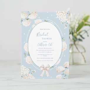 Blå Blommig Hydrangea Elegant Bröllopsdusch Inbjudningar