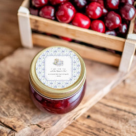 Blå Blommig Kokett Tekalas Bröllopsdusch Runt Klistermärke