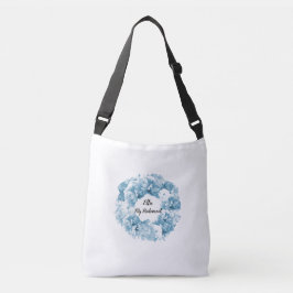 Blå Blommig Krans Brudtärna Totebag Axelväska
