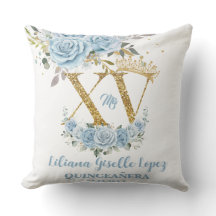 Blå Blommig Krona XV QUINCEAÑERA Quince Souvenir
