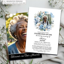 Blå Blommig Livsfirande Begravning 2 Bilder Begrav