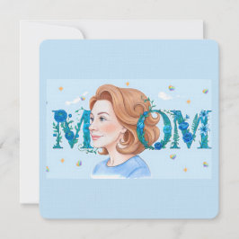 Blå Blommig Mamma