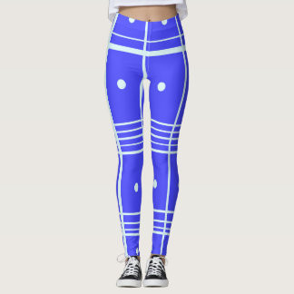 Blå blommig mönster damleggings för yoga och leggings