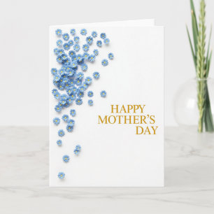 Blå Blommig Mors Dagskort Kort