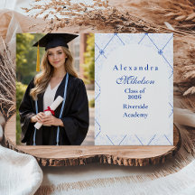 Blå Blommig Trädgårds Utbildningsfest - Vintage Fo