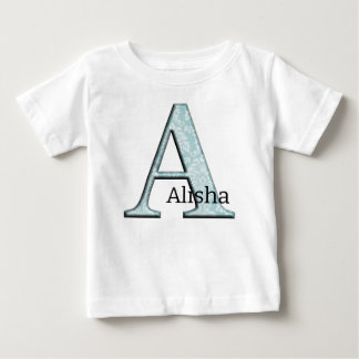 Blå blommig tryckt A monogram initialer presenter T Shirt