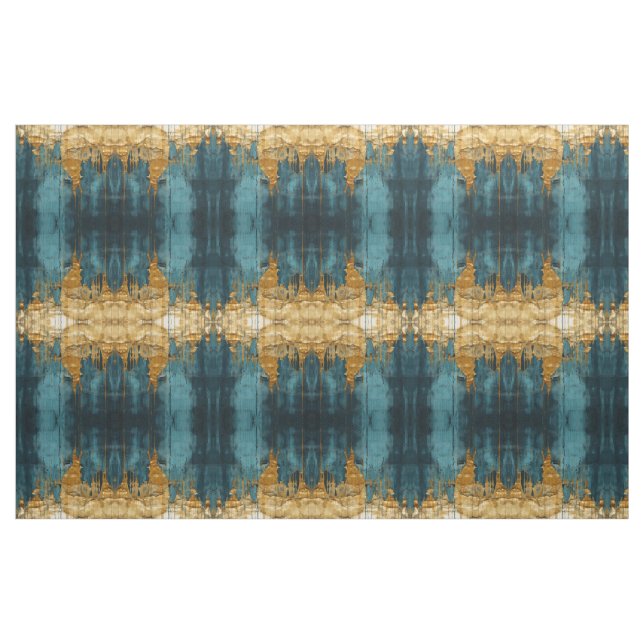 Blå Blommig Tyg Sömlös Mönster Boho Modern (Fat Quarter)