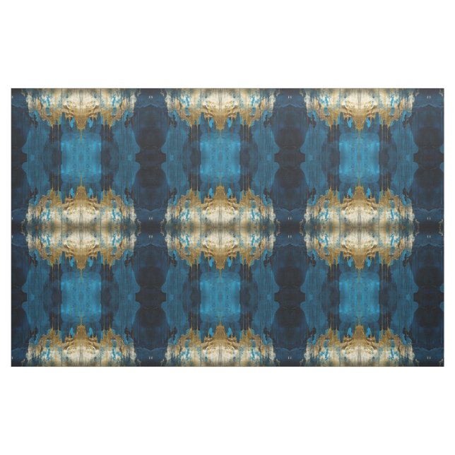 Blå Blommig Tyg Sömlös Mönster Boho Modern (Fat Quarter)