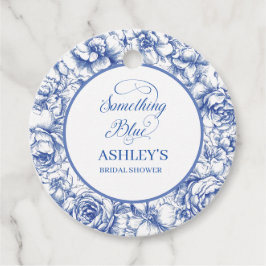 Blå Blommiga Bröllopsdusch Presentkortsetiketter Gåvor Etiketter