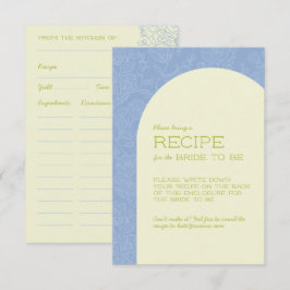 Blå Blommiga Bröllopsfest Receptkort Tilläggskort