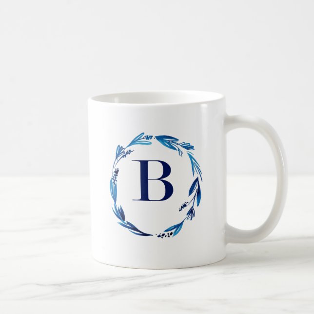 Blå Blommigt andedräkt B Kaffemugg (Höger)