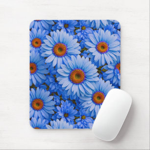 Blå blommigt blå solblommor blå daisy mönster musmatta