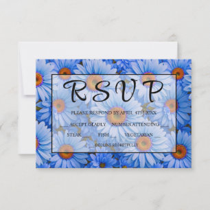 Blå blommigt blå solblommor blå daisy mönster OSA kort