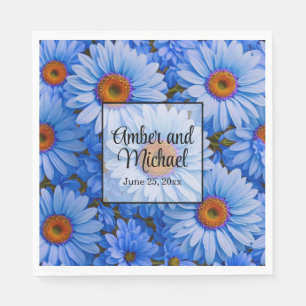 Blå blommigt blå solblommor blå daisy mönster pappersservett