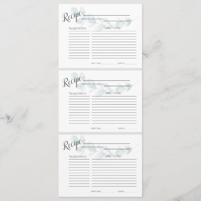 Blå Blommigt, dekorkort Meny (Framsida)