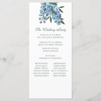 Blå Blommigt Delphinium Bouquet Program