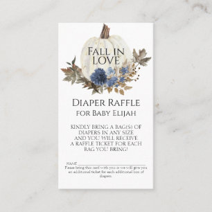 Blå Blommigt - fallande Vitumpkin Raffle Visitkort