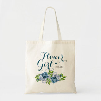 Blå Blommigt Flower Girl Tygkasse