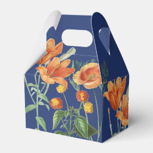 Blå Blommigt för höstfärg, Orange, blå Presentaskar