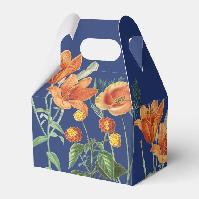 Blå Blommigt för höstfärg, Orange, blå Presentaskar (Framsidan Sidan)
