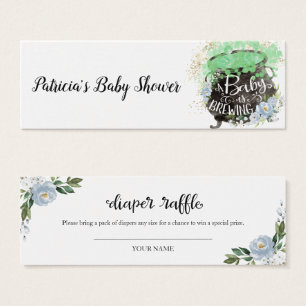 Blå Blommigt Halloween Baby Shower Raffle Litet Visitkort
