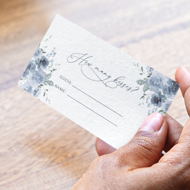 Blå Blommigt hur många Kisses-spel Tilläggskort (Skapare uppladdad)