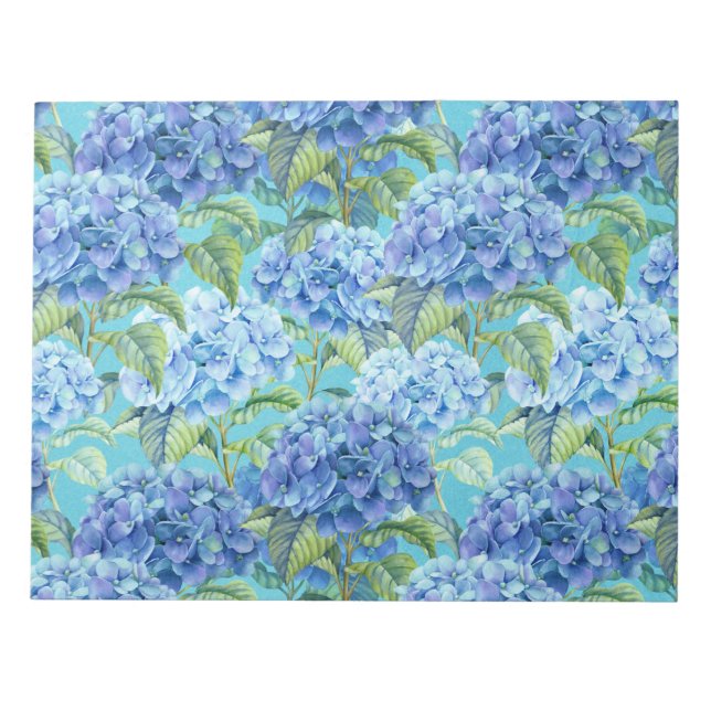 Blå blommigt Hydrangea Flower mönster Anteckningsblock (Framsida)