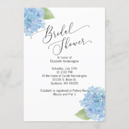 Blå blommigt Hydrangea Inbjudningskort för möhippa