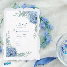Blå Blommigt Hydrangea OSA kort