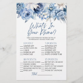 Blå Blommigt i spel med Mobil Möhippa Brevpapper