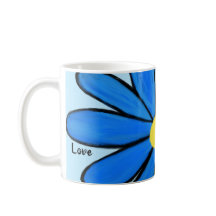 Blå Blommigt Kärlek Personlig Blue Mugg