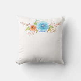Blå Blommigt Kudde
