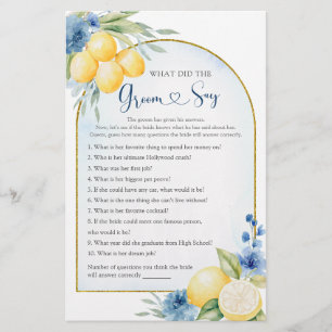 Blå Blommigt Lemon Main Squeeze What Groom Says