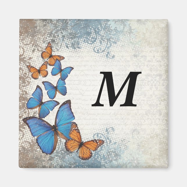 Blå blommigt magnet (Framsidan)