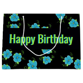 Blå Blommigt med svart