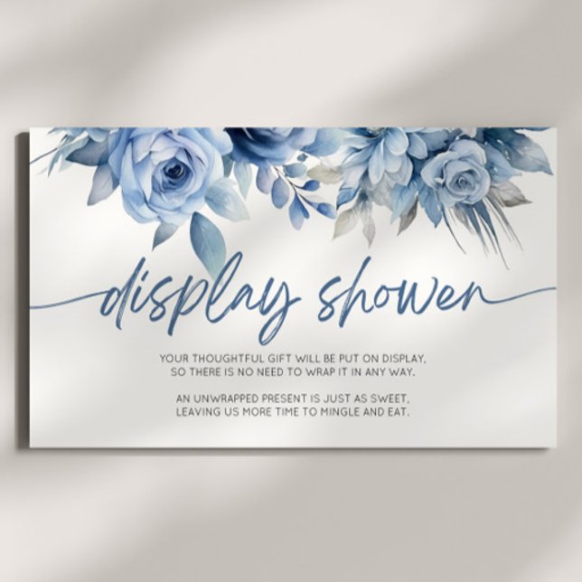 Blå Blommigt, Möhippa, babyskor, Visning Shower Tilläggskort (Skapare uppladdad)