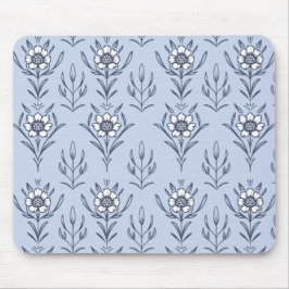 Blå blommigt musmatta
