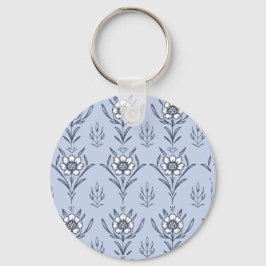 Blå blommigt nyckelring