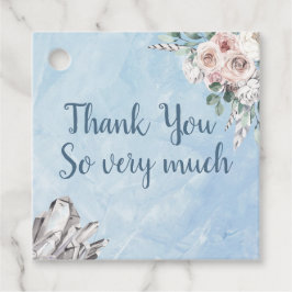 Blå Blommigt och Crystals Bröllop Gåvor Etiketter