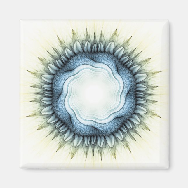 Blå blommigt, ornament magnet (Framsidan)