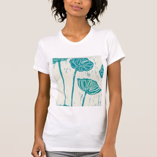 blå blommigt på T-skjortan T Shirt (Framsida)